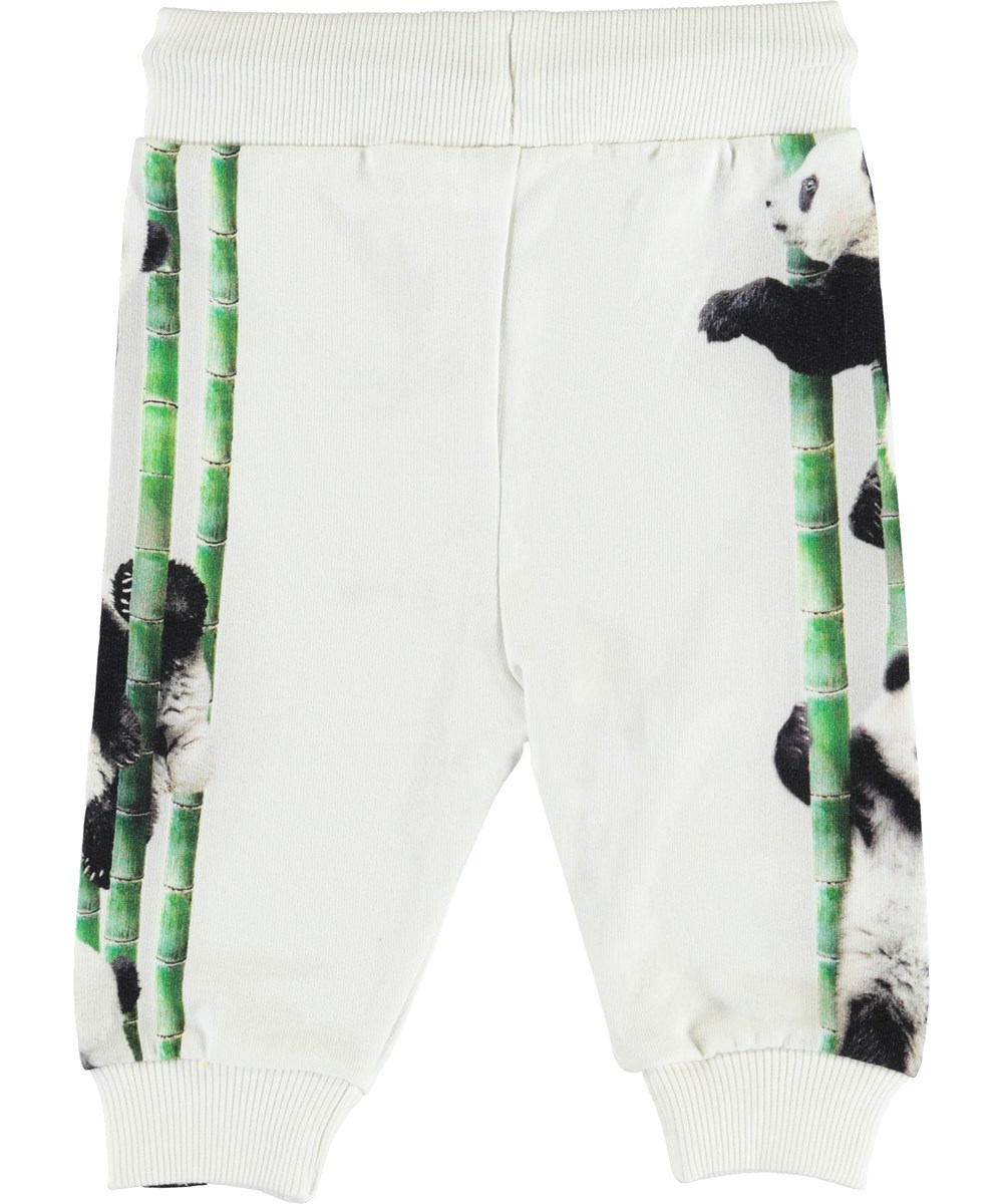 Sol - Climbing Panda - Witte babybroek met panda’s