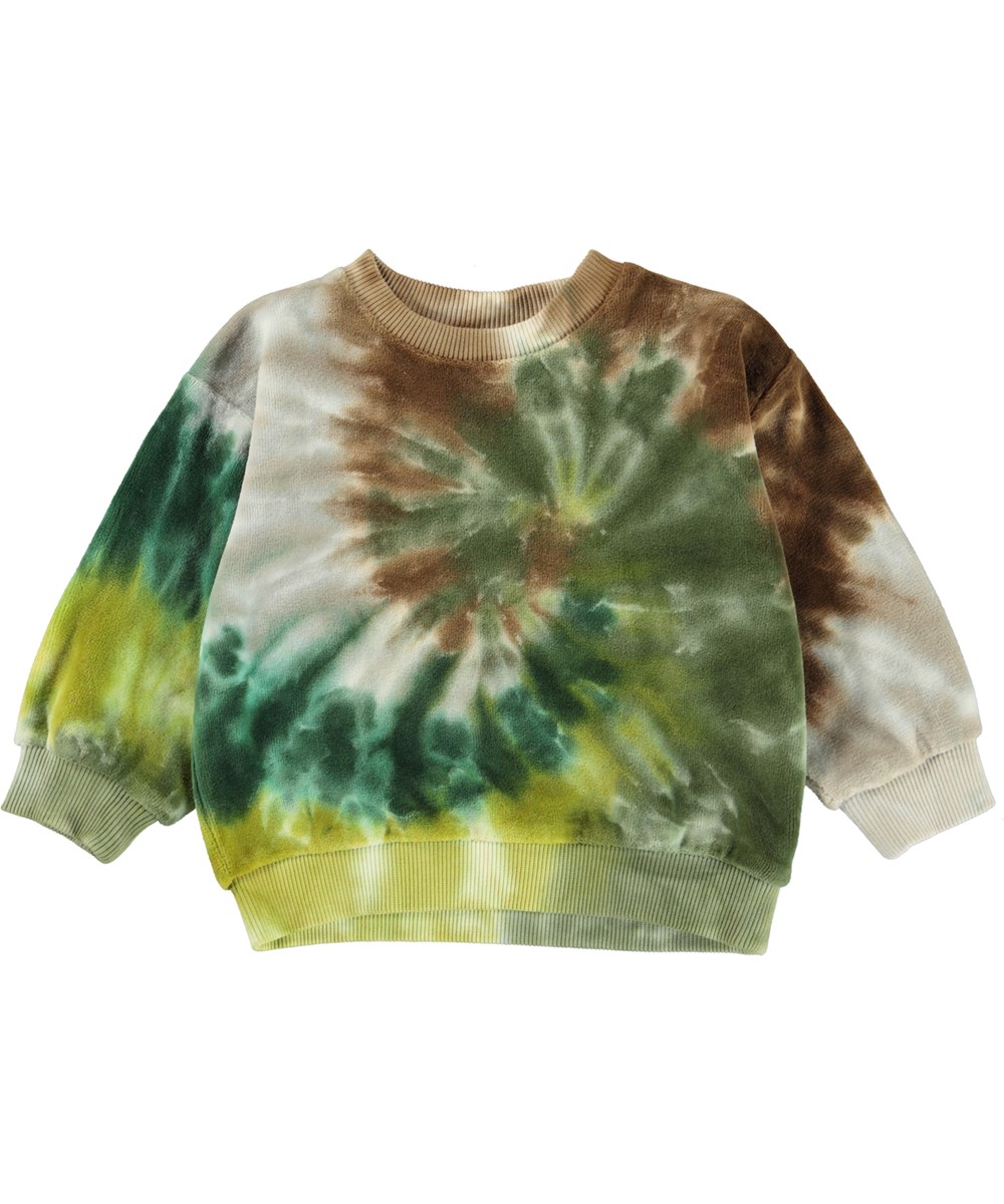 Dear - Swirl Baby - Fluwelen babysweater in tie-dye print