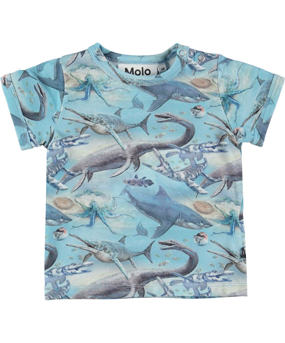 Easy - Ancient Ocean - Biologische baby t-shirt met print van zeedieren
