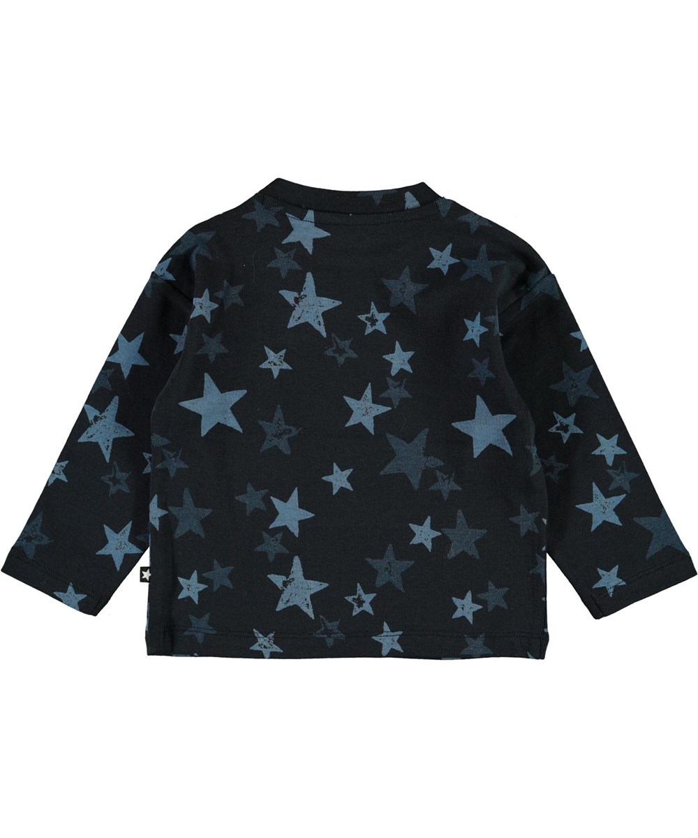 Eki - Stars - Blauwe biologische babyshirt met sterren