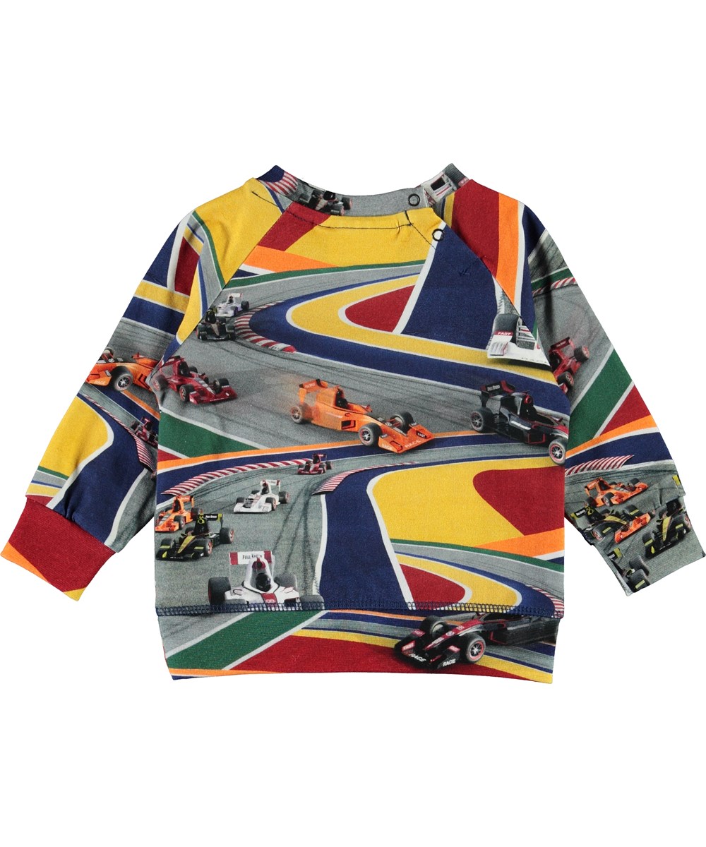 Elmo - Full Speed - Biologische babytrui met auto’s