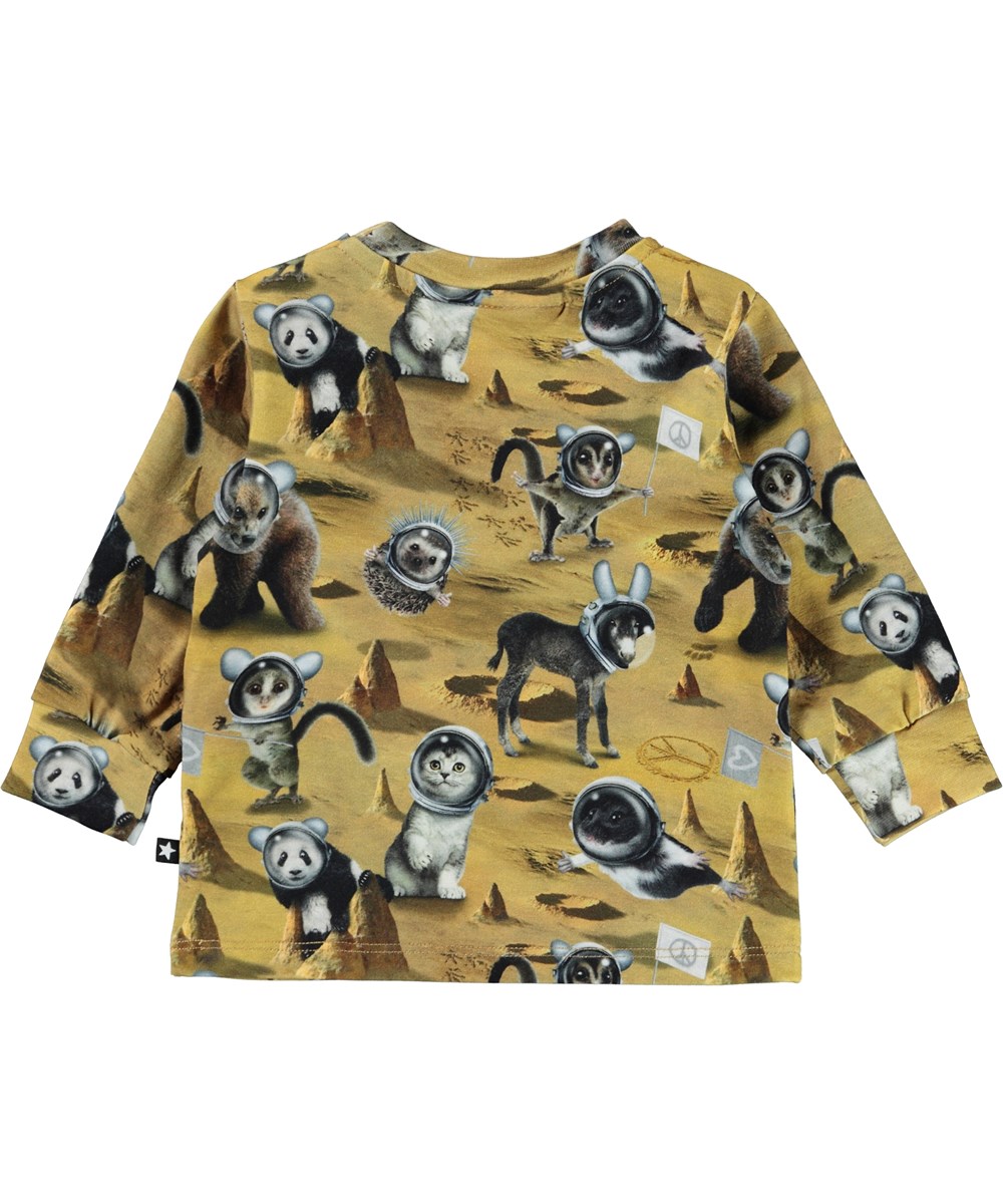 Eloy - Kawaiii Planet - Biologische babysweater met een print  van dieren op de maan