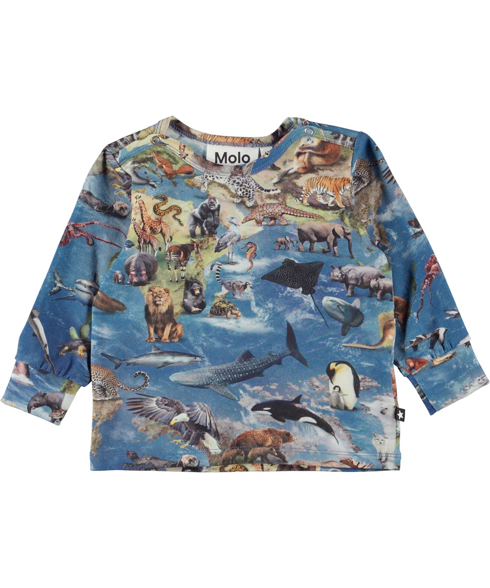 Enez - Animal Earth - Biologische babyshirt met dierenprint
