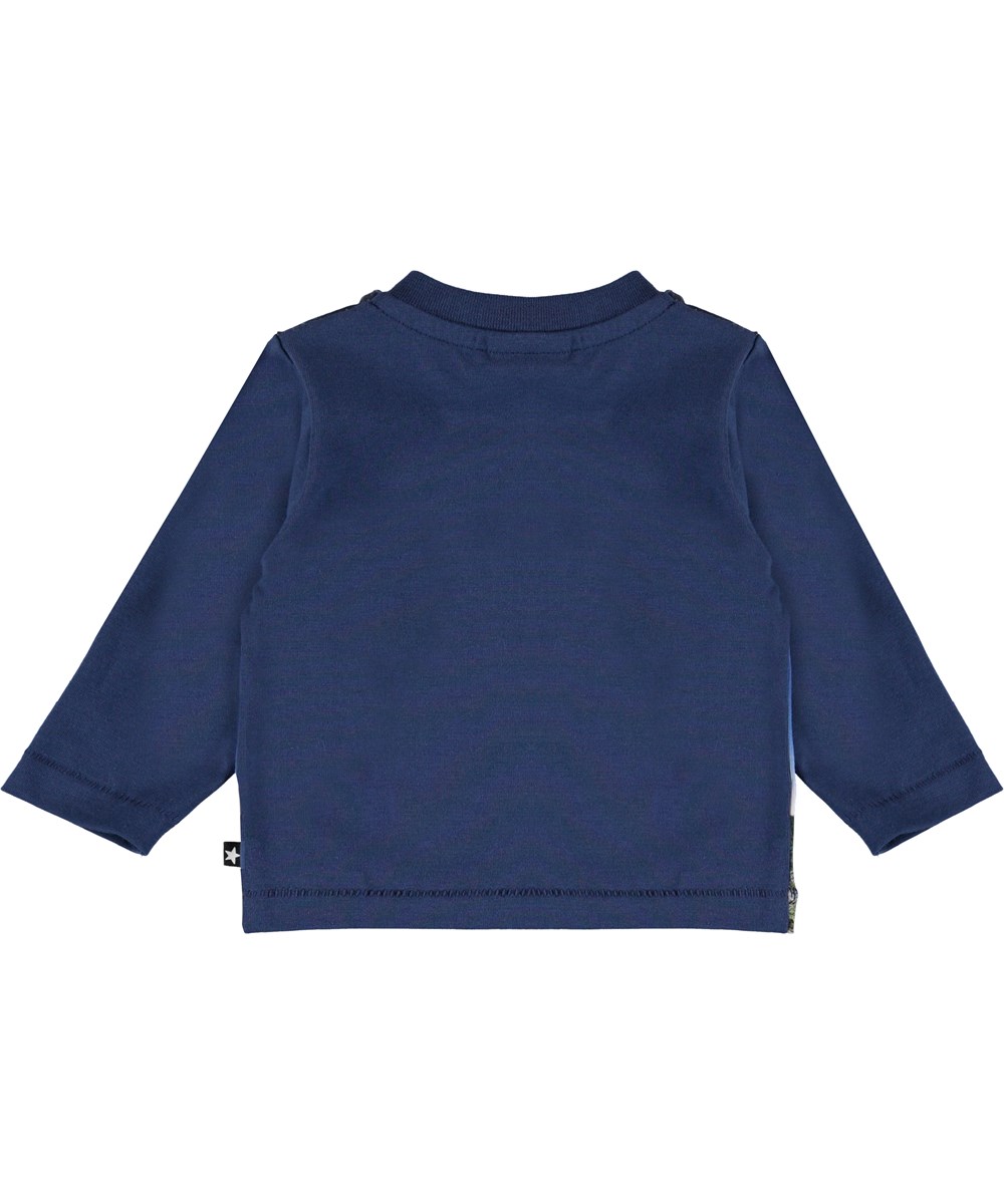 Enovan - Animal Tree Small - Blauwe baby shirt met dieren en aliens