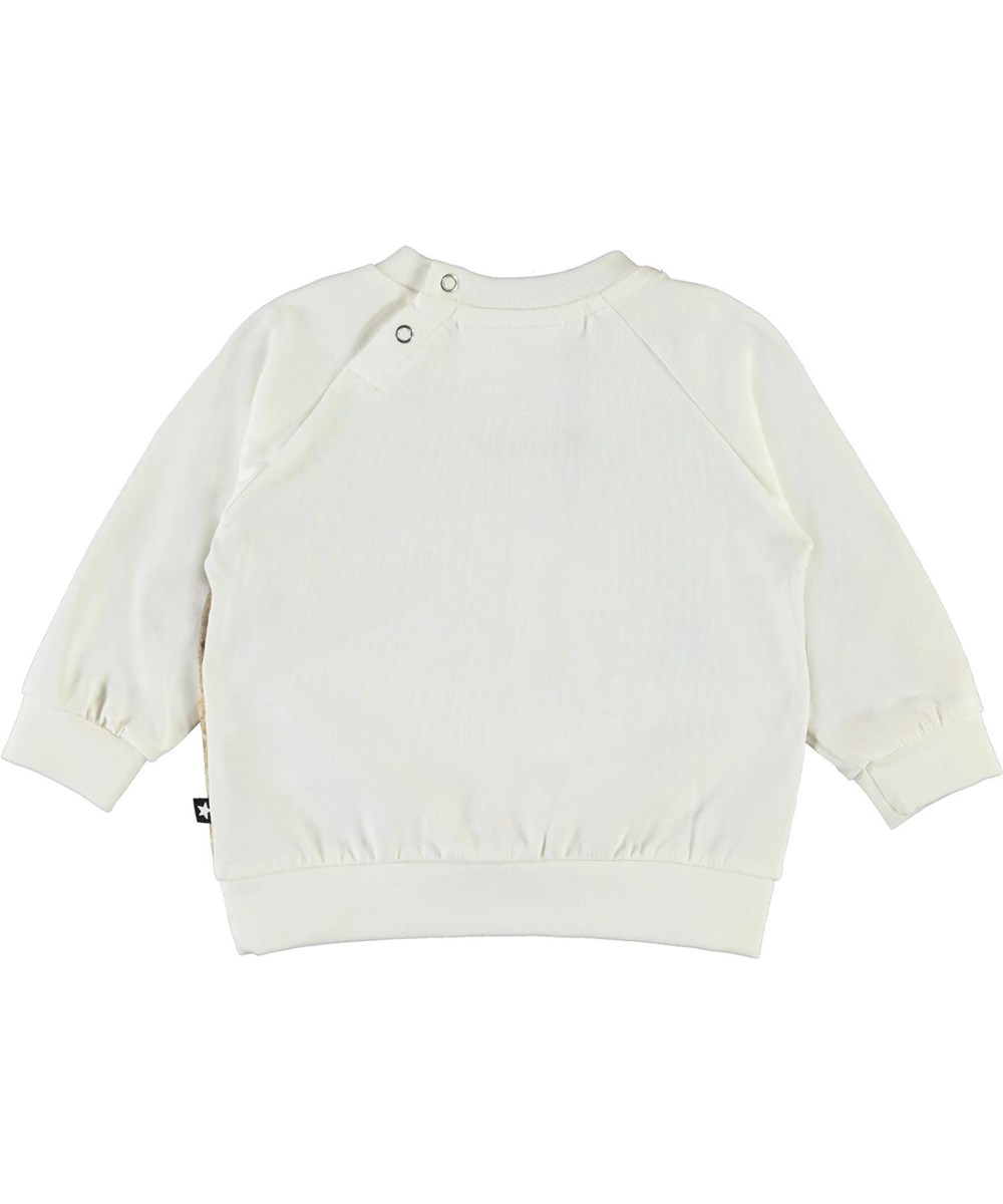 Esco - Young Lion - Witte biologische babysweater met een leeuw