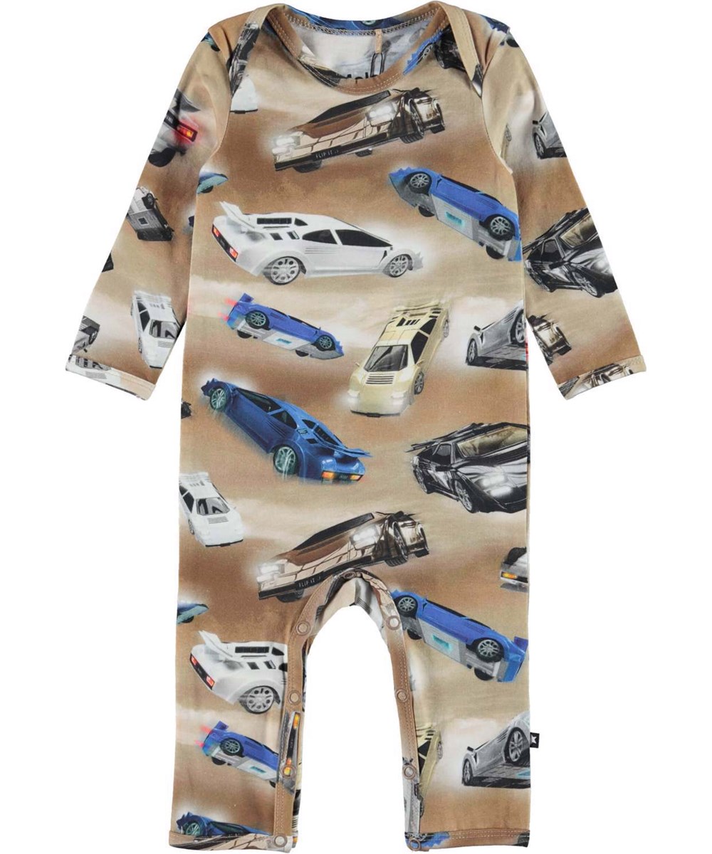 Faso - Air Rider Baby - Öko Langarm Babyanzug Autos