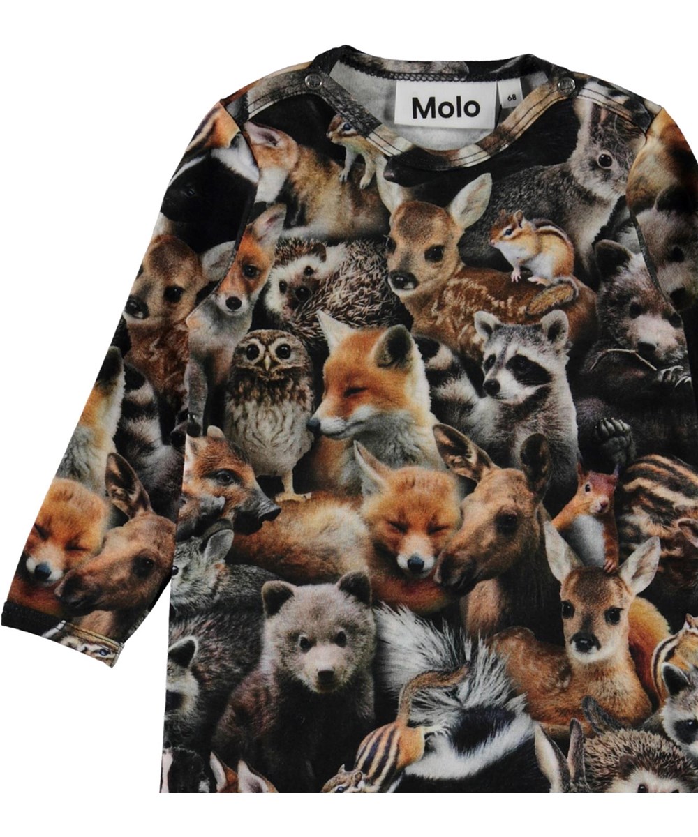 Fenez - Forest Animals - Öko-Babyanzug mit Tiere-Druck