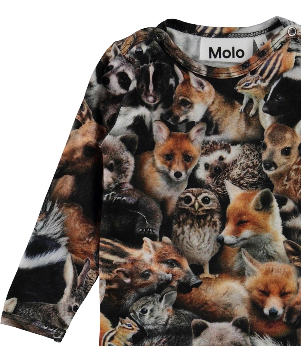 Foss - Forest Animals - Öko Babybody mit Tiere-Druck