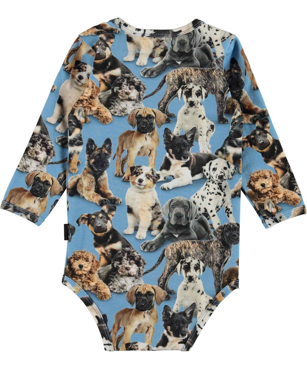 Foss - Pups - Öko-Body in Blue mit Welpen