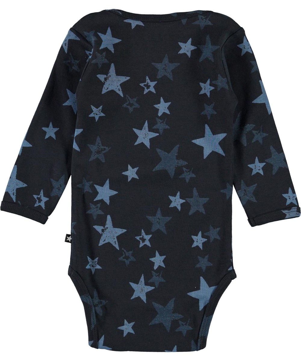 Foss - Stars - Öko dunkelblauer Babybody mit Sternen