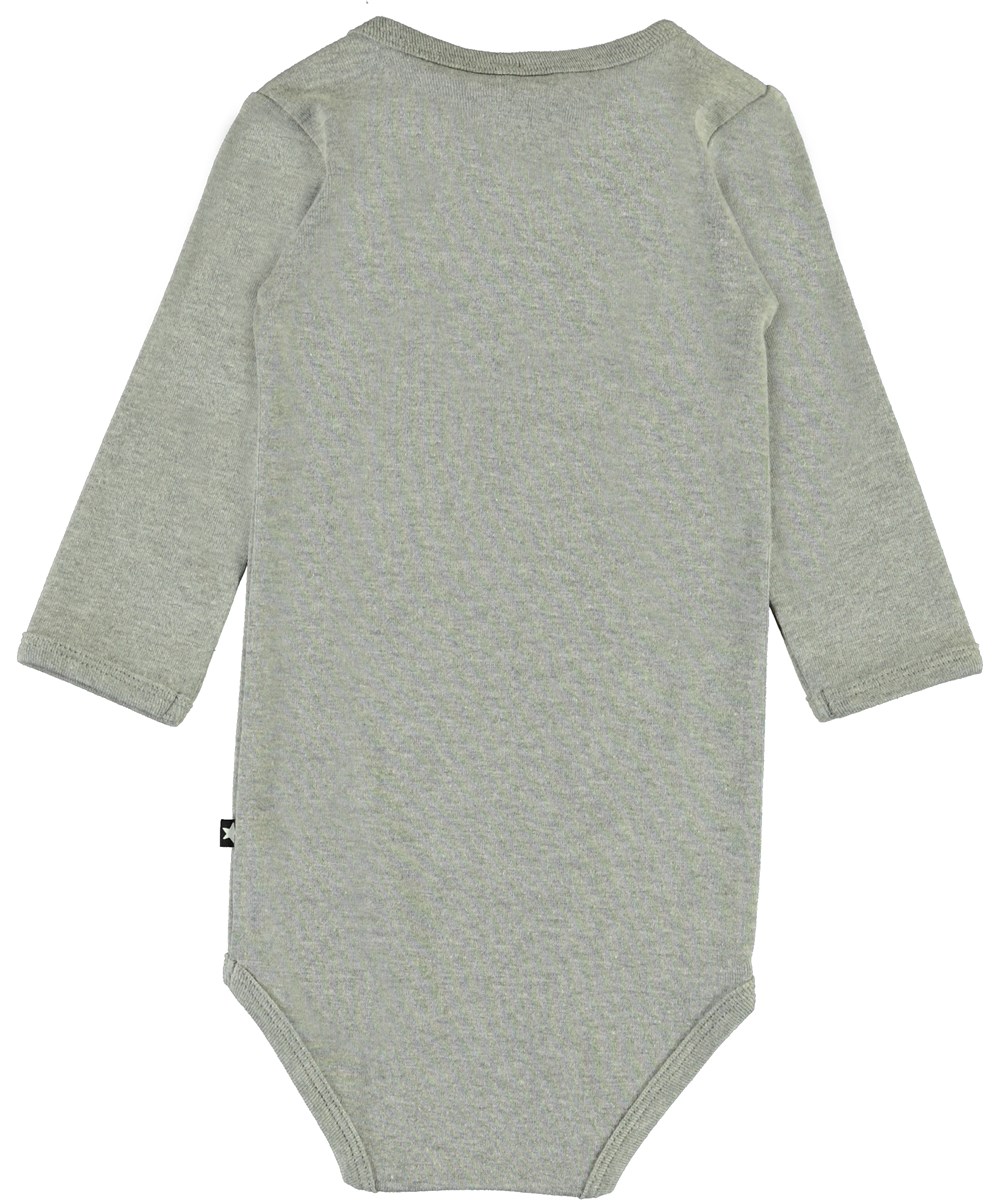 Foss - Grey Melange - Grauer Öko-Baby-Body