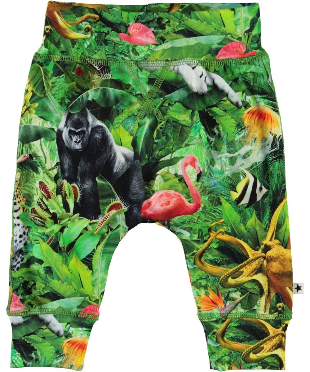 Sammy - Fantasy Jungle - Öko grüne Babyhosen mit Tieren