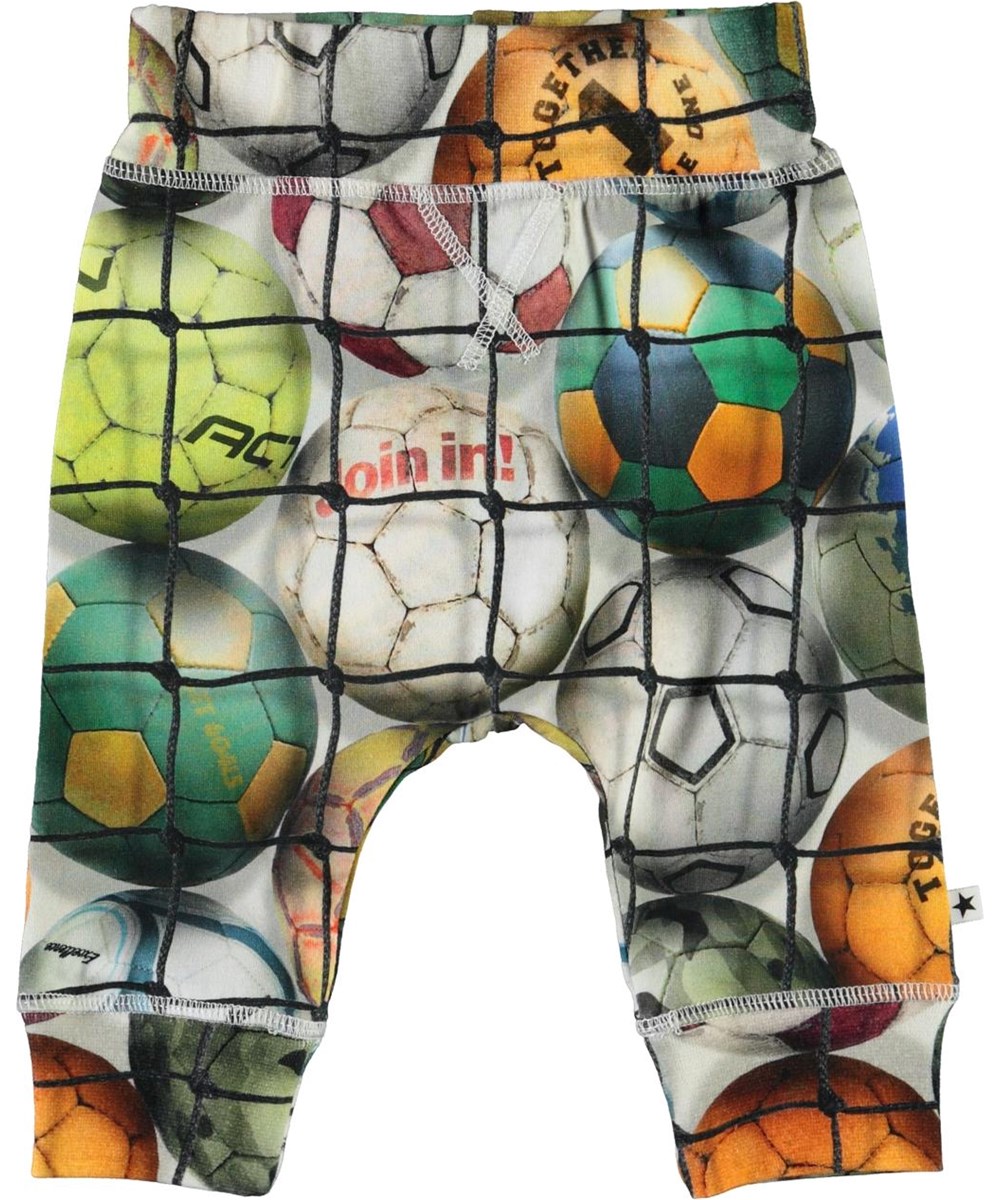 Sammy - Footballs - Öko Baby-Hose mit Fußbällen
