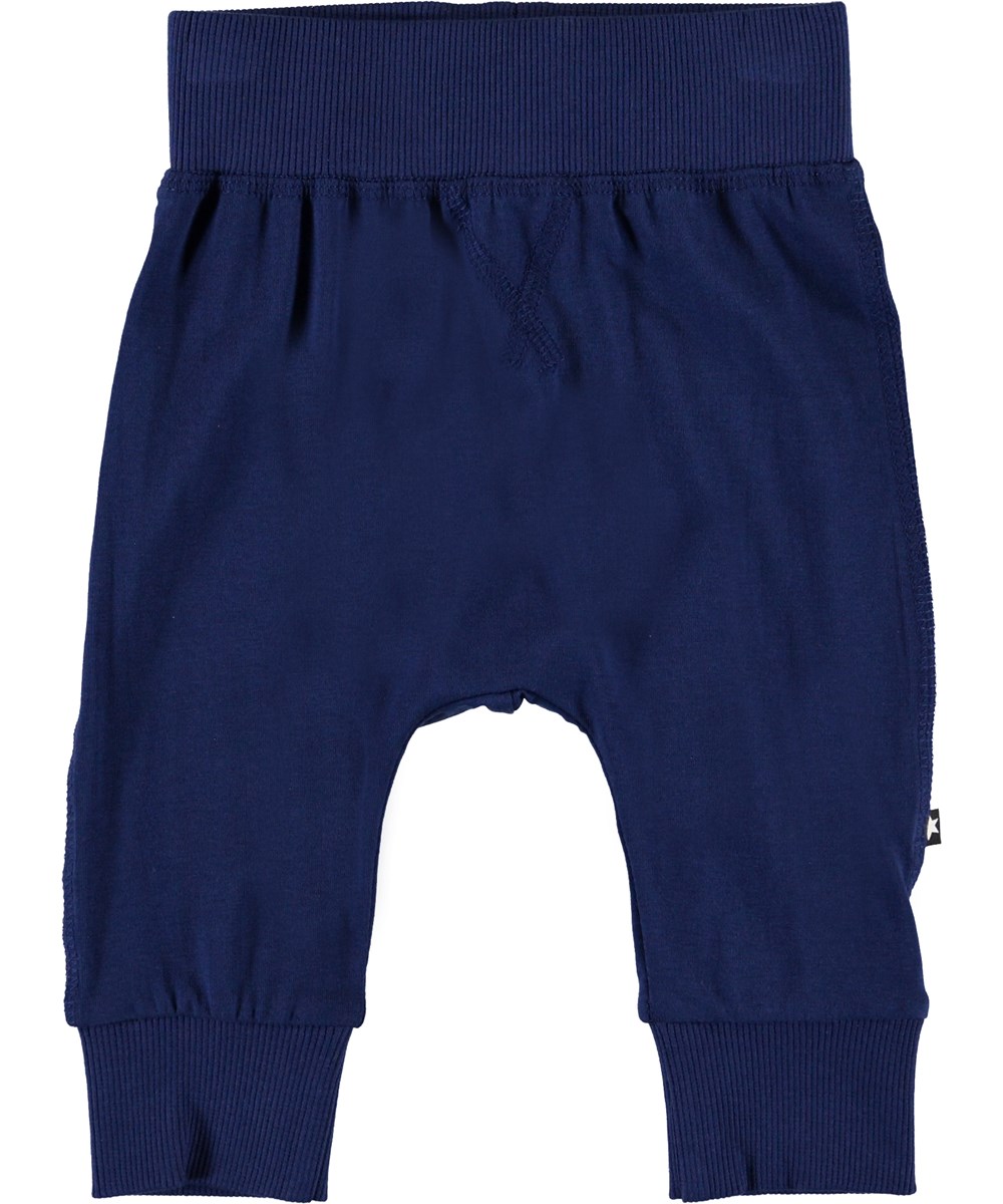 Sammy - Ink Blue - Blaue Öko-Babyhose