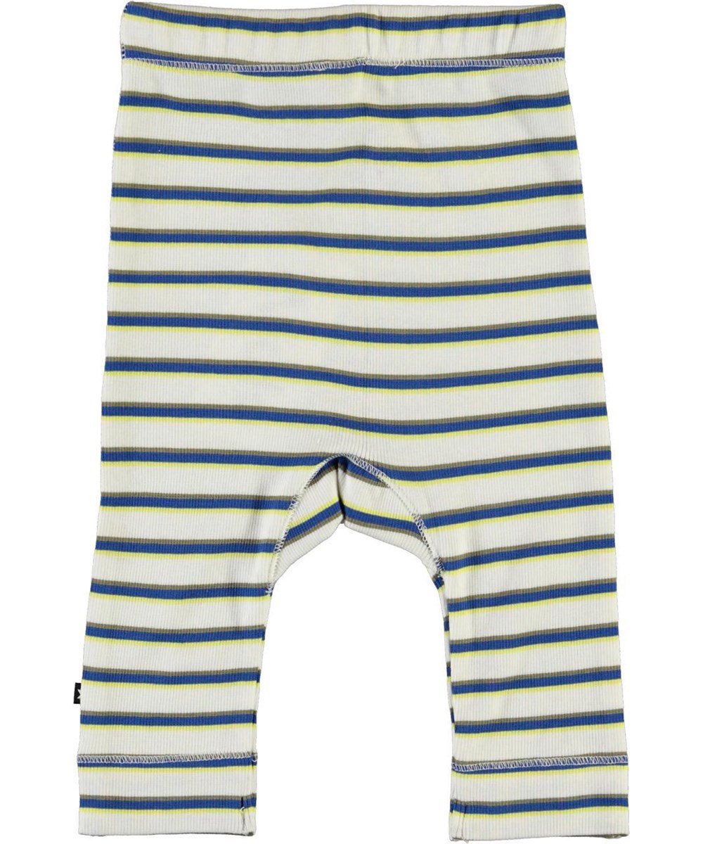 Seb - 4 Colour Stripe - Bio weiß gestreifte Babyhosen