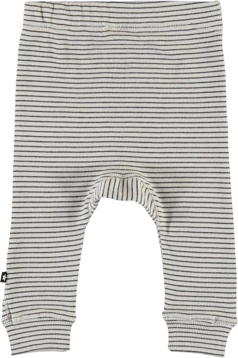Seb - White Brown Stripe - Gestreifte Babyhose in Braun