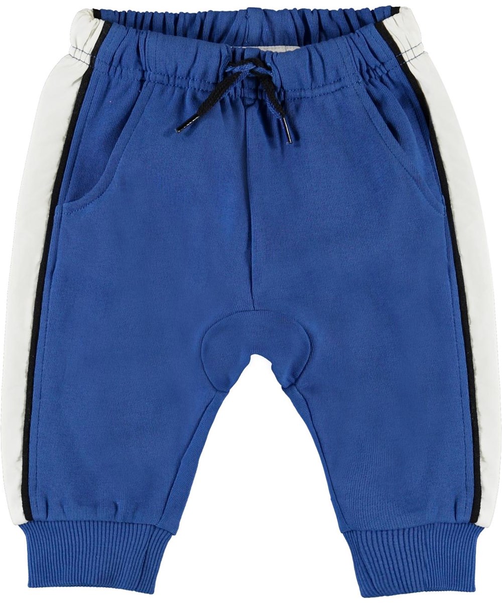 Simme - Cobalt - Blaue Babyhose mit weißen Streifen