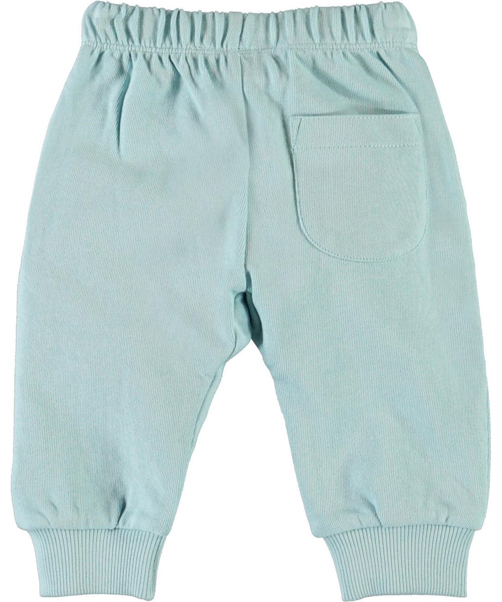 Simme - Sterling Blue - Bio blaue Baby-Hosen mit Smiley