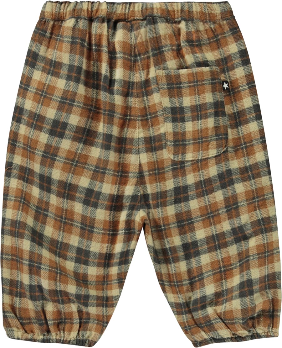 Sun - Ground Check - Braun karierte Öko-Babyhose