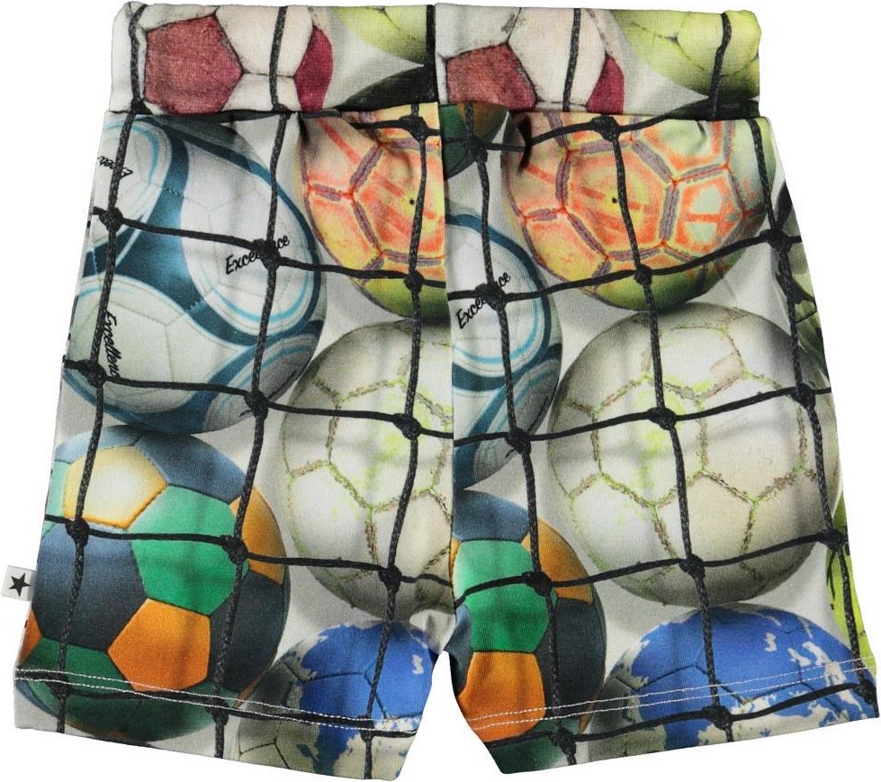 Simroy - Footballs - Öko Baby-Shorts mit Fußbällen