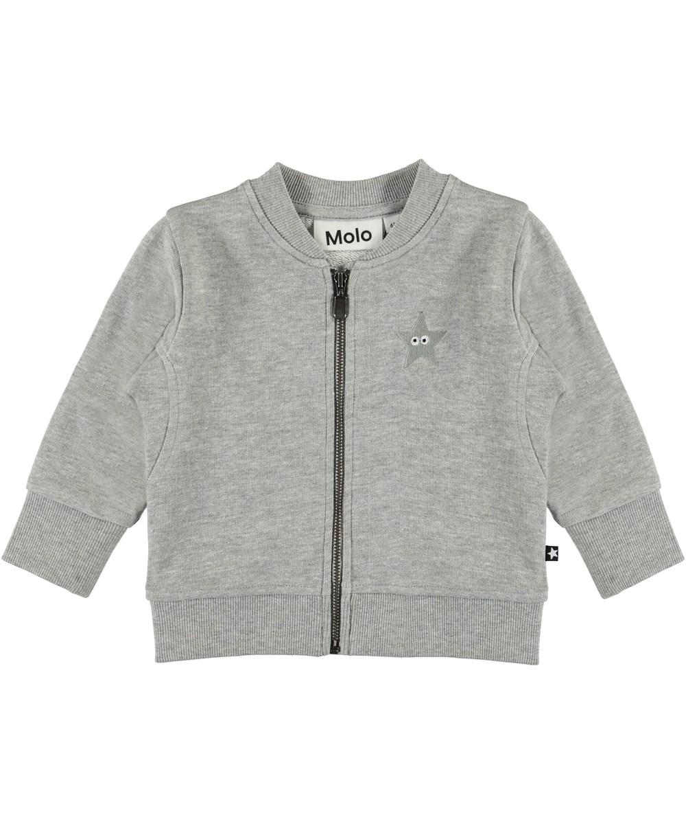 Derek - Grey Melange - Graues Baby Sweatshirt