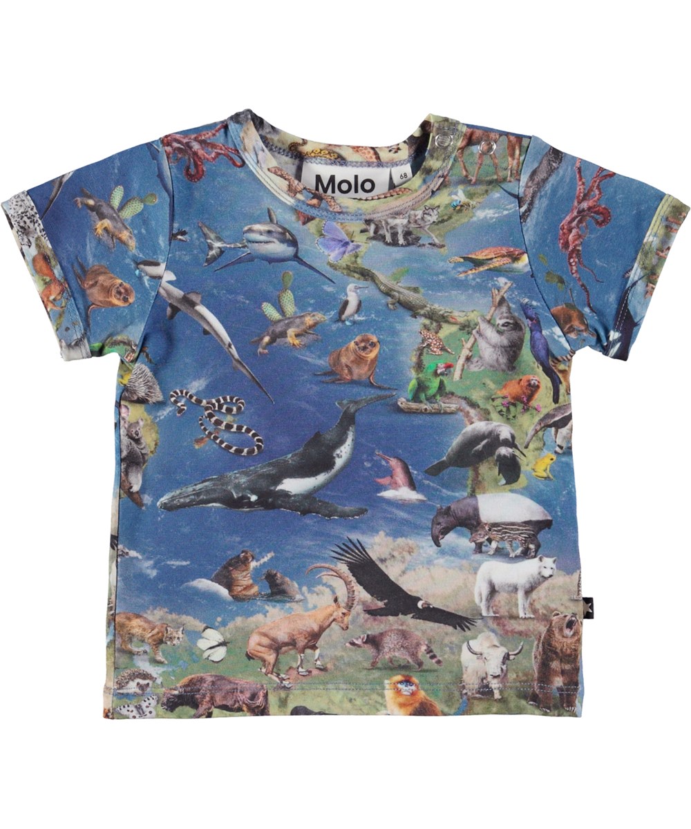 Easy - Animal Earth - Öko-Baby-T-Shirt mit Tiere-Print
