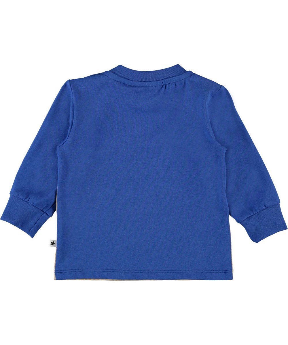 Eloy - Go Tiger! - Blauer Baby-Pullover mit Elefanten und Tigern