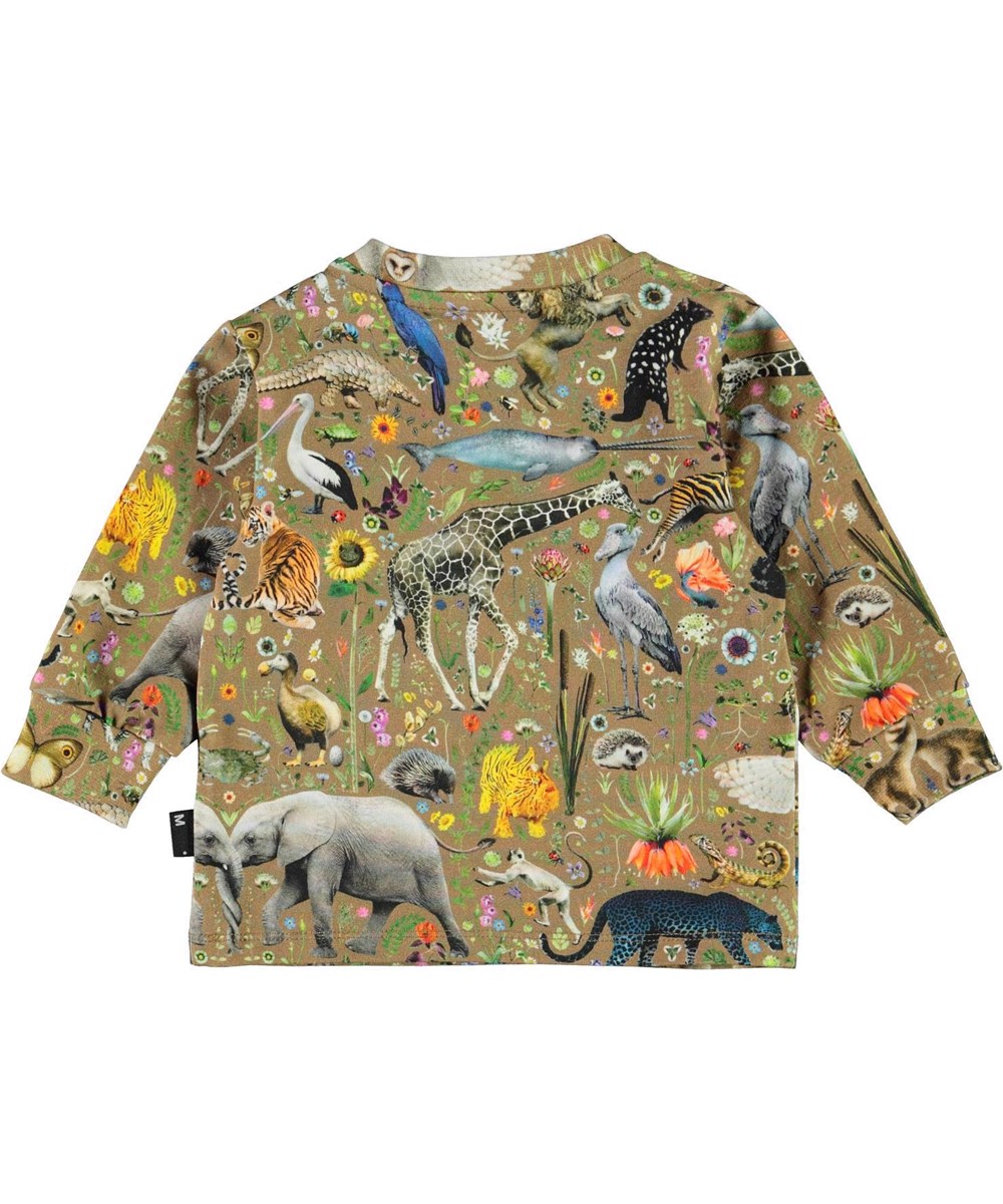 Eloy - Faunatastically - Braune Babybluse Öko-Baumwolle Tiere