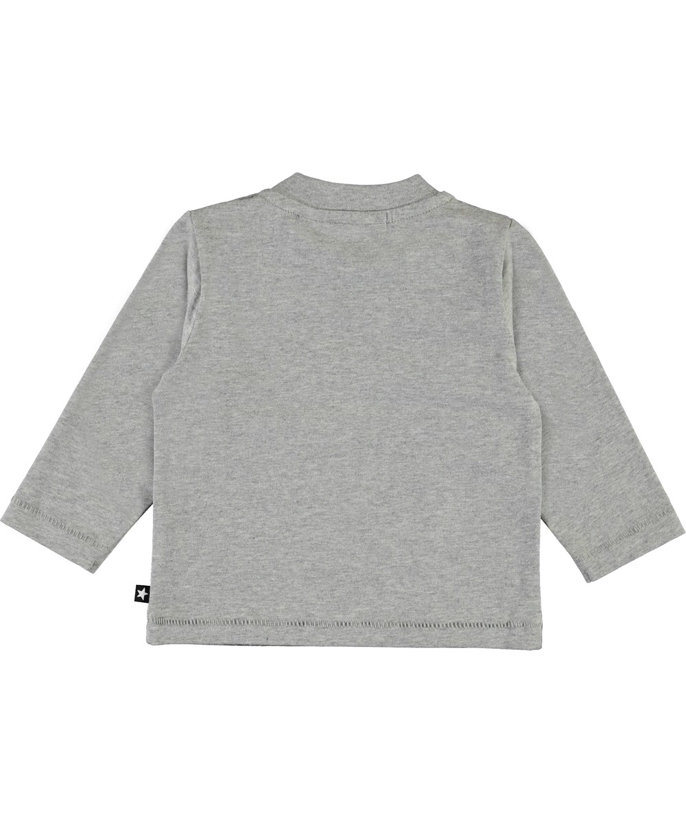 Enovan - Climbing Bear Cubs - Graue Öko-Bluse mit Bären