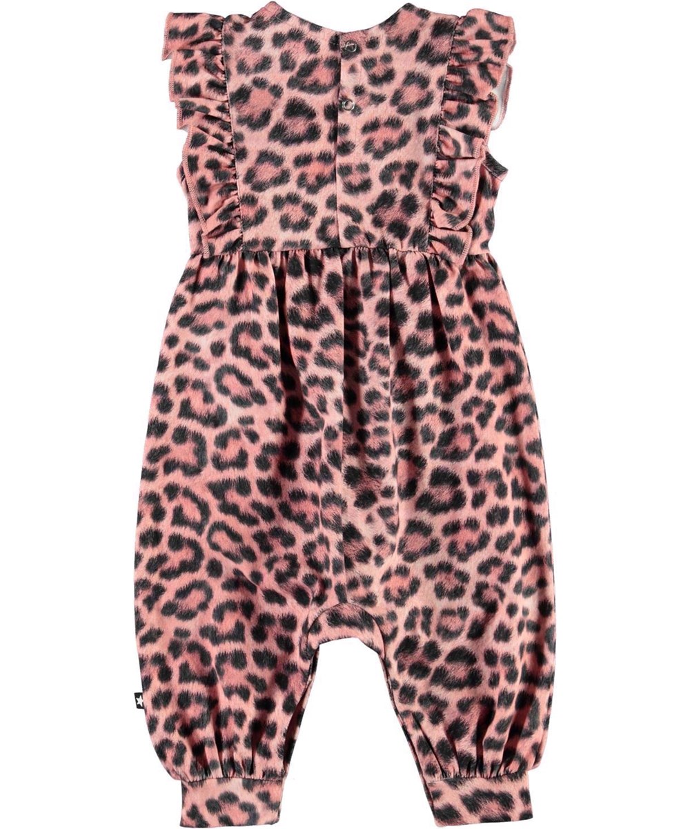 Fallon - Rose Jaguar - Öko Baby Hosenanzug rosa Leopardenmuster