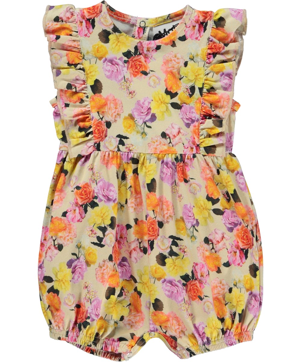 Felicia - Baby Roses - Öko-Babystrampler mit Rüschen und Rosendruck