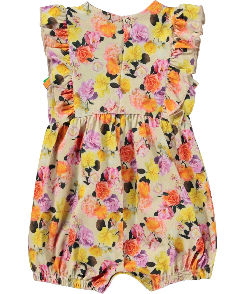 Felicia - Baby Roses - Öko-Babystrampler mit Rüschen und Rosendruck