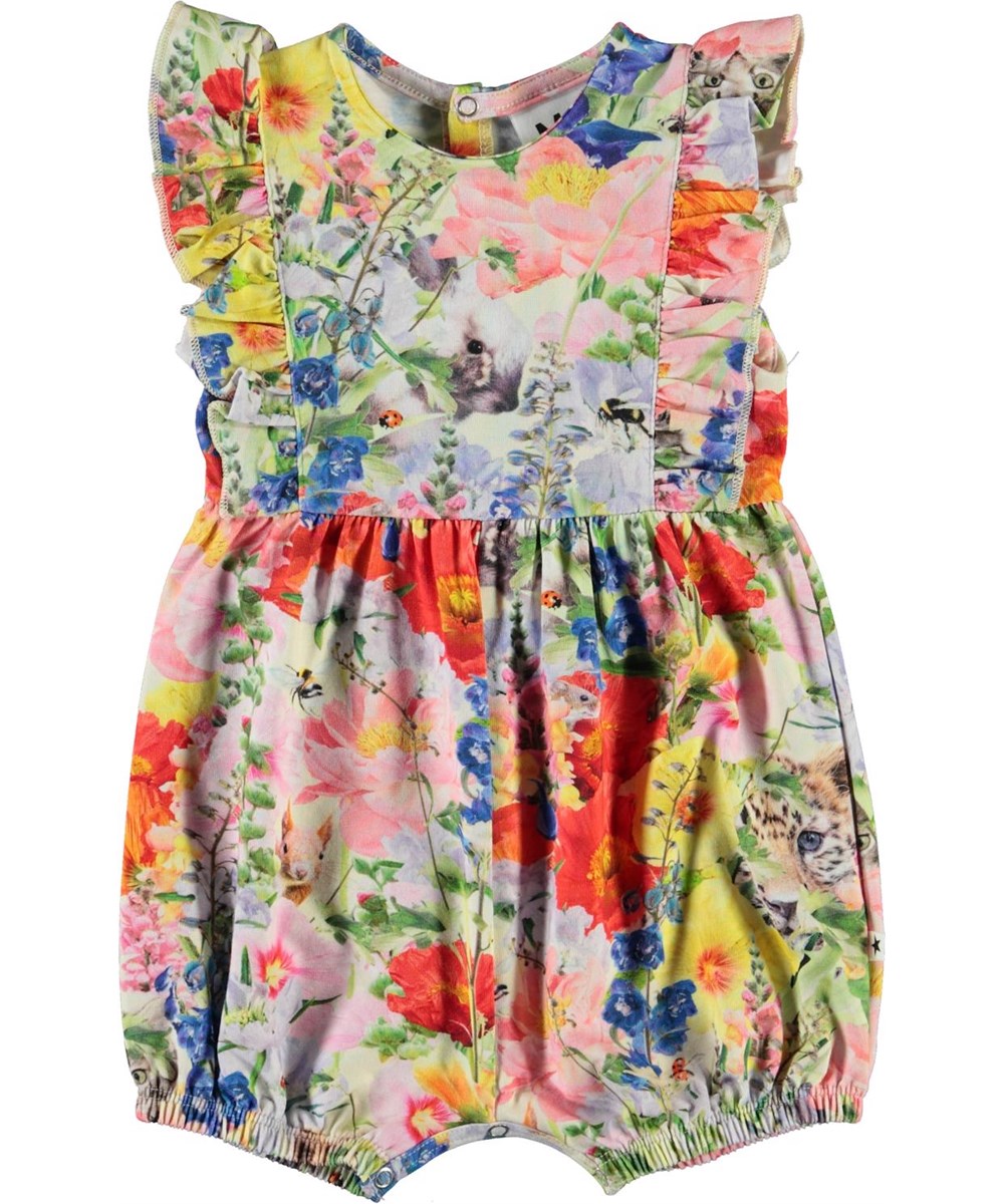 Felicia - Hide And Seek - Baby-Anzug mit Blumen-Druck und Rüschen
