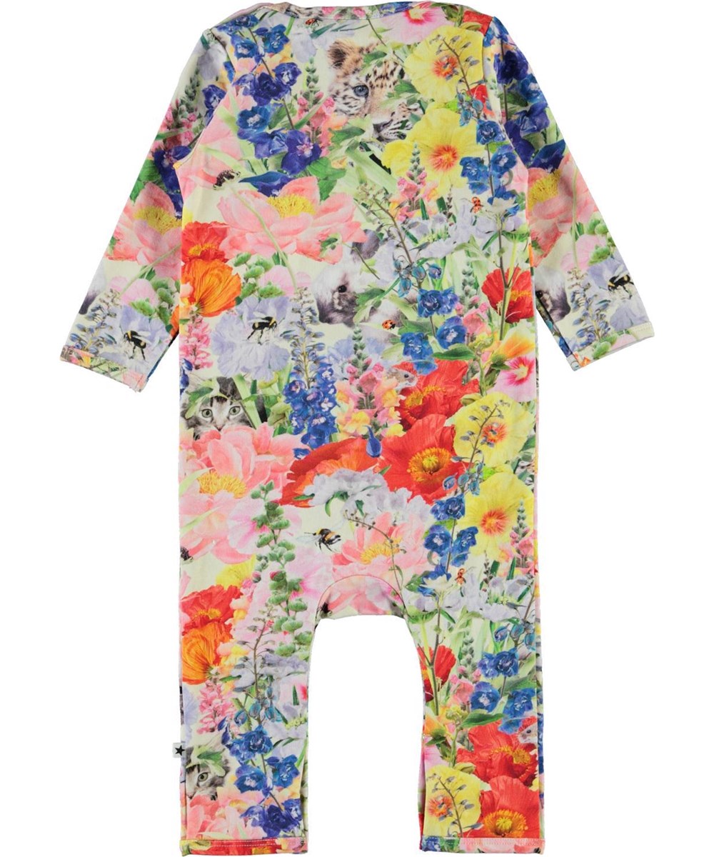 Fiona - Hide And Seek - Öko Baby-Anzug mit Blumen