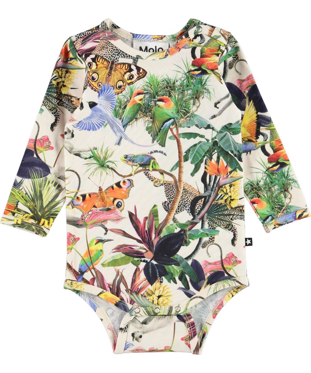 Foss - Imaginary Jungle - Heller Öko Baby-Body Fantasy Dschungel