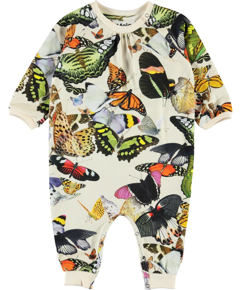 Francine - Papillon - Ökologischer Baby Anzug mit Schmetterlingen