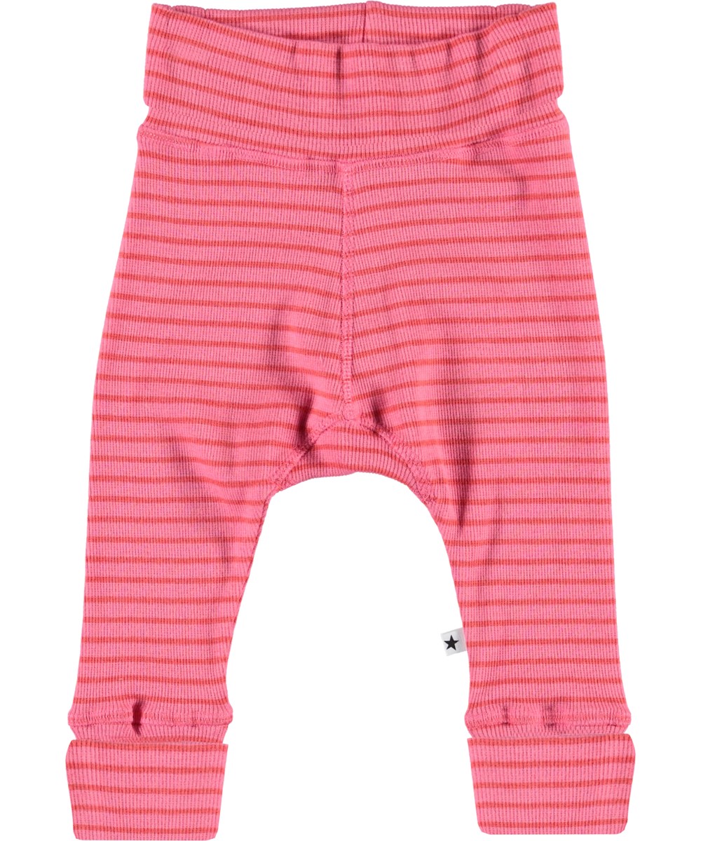 Sara - Pink Sienna Stripe - Gestreifte Baby Hosen