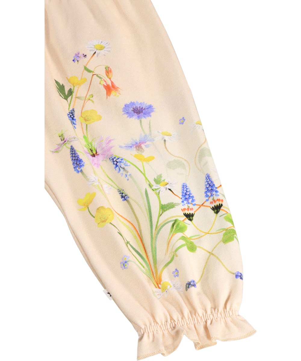 Selena - Weeds - Rosa Hosen für die Kleinen aus Bio-Baumwolle mit Blumenmuster