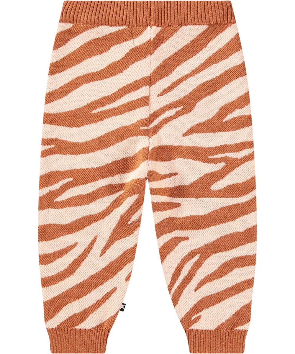 Sol - Baby Zebra Knit - Weiche Wollmischung mit Zebra-Streifen gestrickte Hose mit Rippstrick.