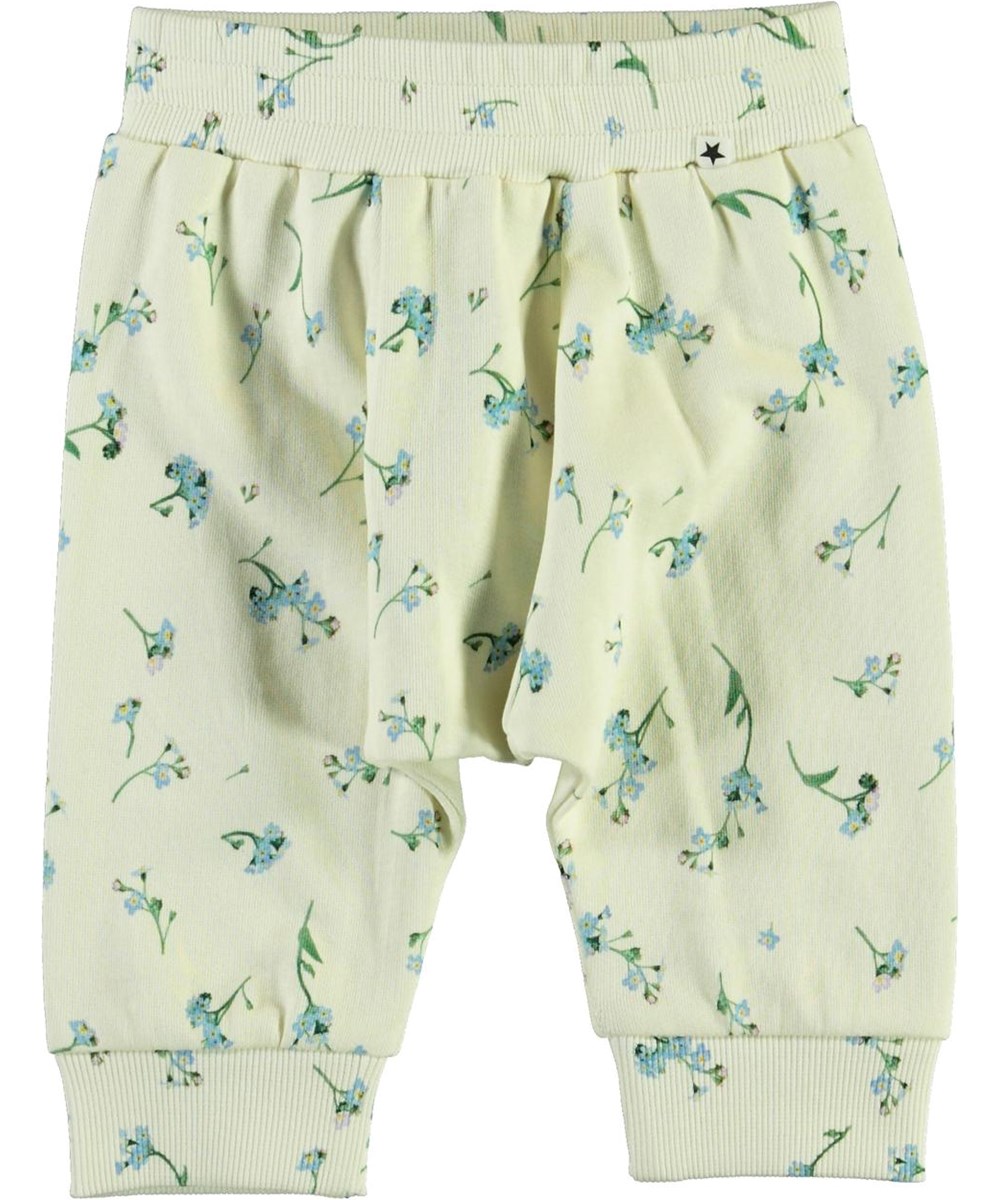 Sona - Forget Me Not - Weiße Babyhosen mit blauen Blumen