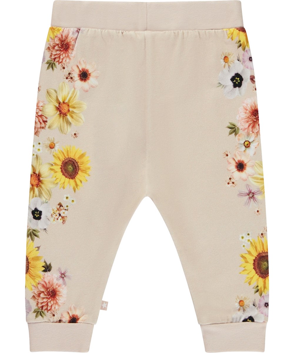 Susanne - Flowers Vine - Rosafarbene Babyhose mit Blumendruck