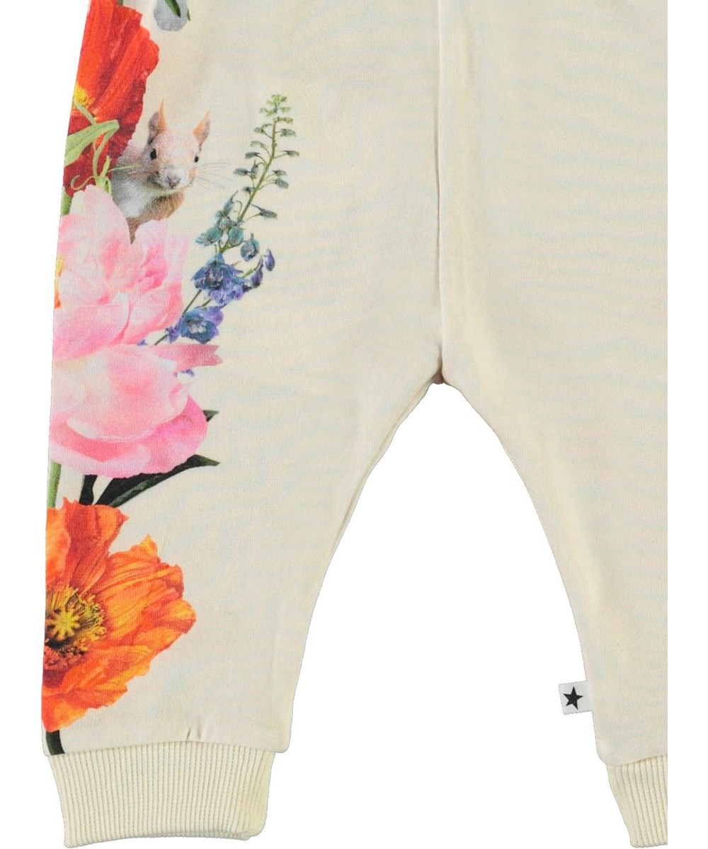 Susanne - Kitty Cat - Beige Babyhose mit Blumen