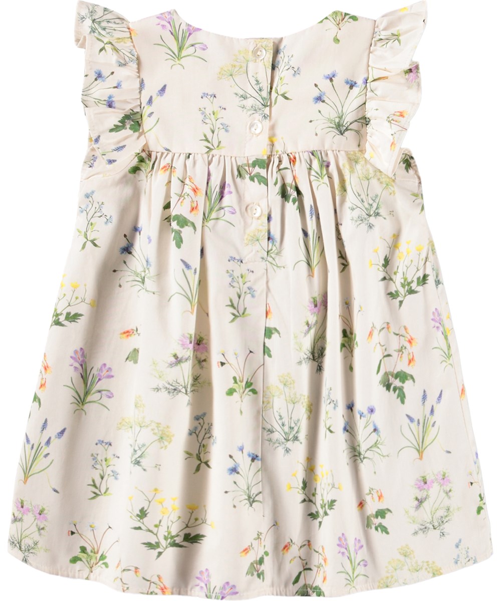 Cacao - Primavera - Weißes Kleid für die Kleinen aus Bio-Baumwollpopeline