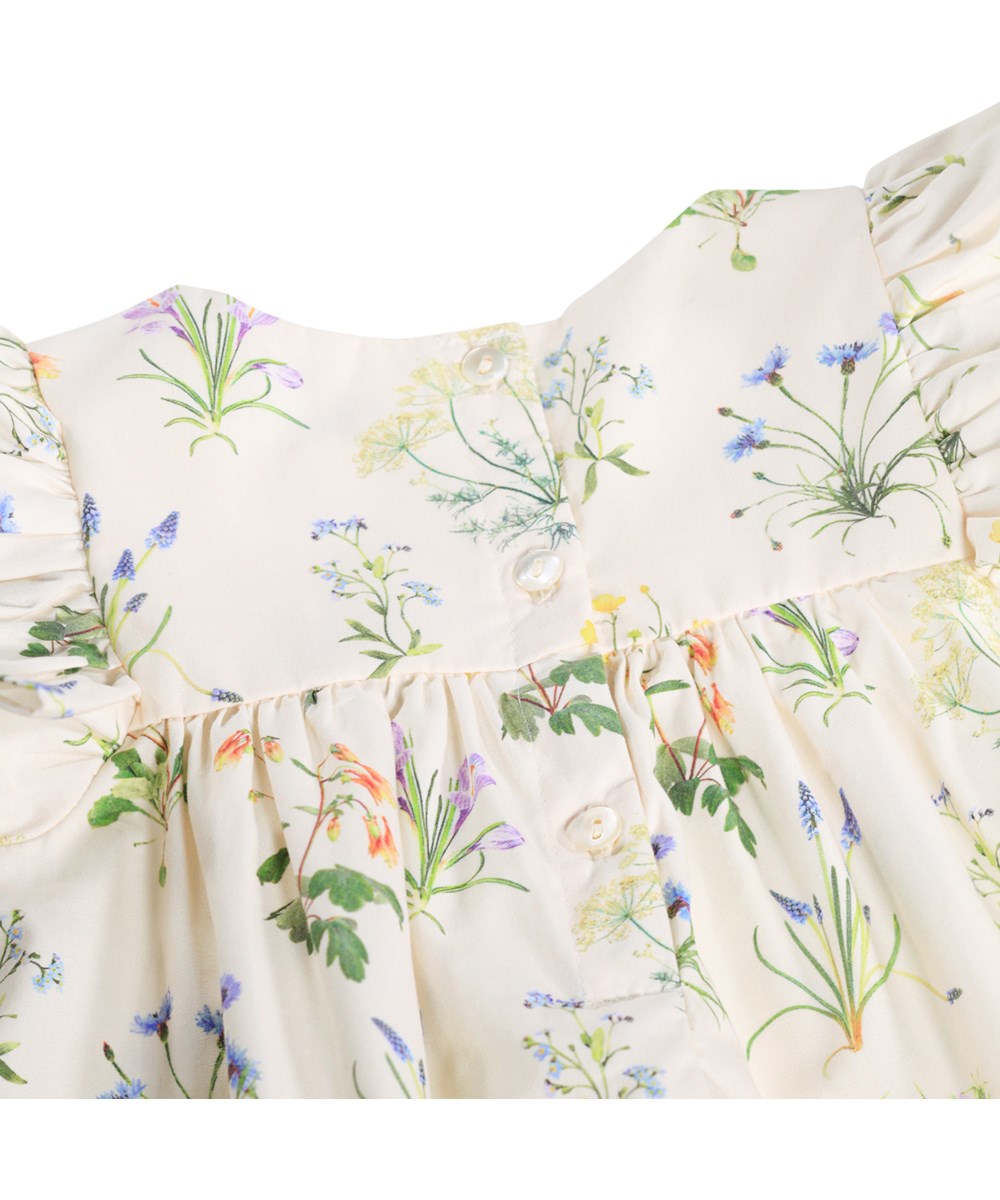 Cacao - Primavera - Weißes Kleid für die Kleinen aus Bio-Baumwollpopeline