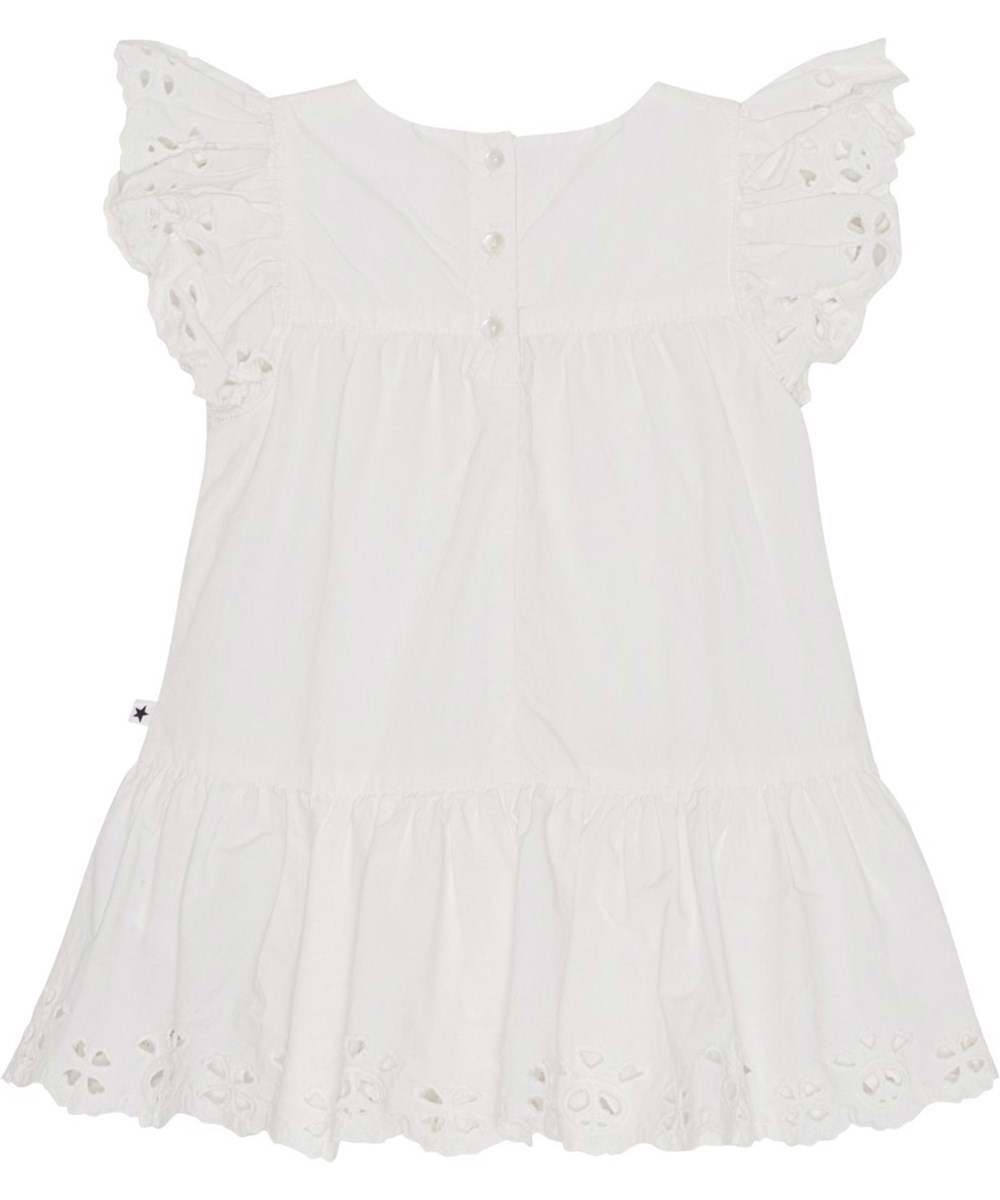 Cammas - White - Weißes Babykleid mit Lochstickerei