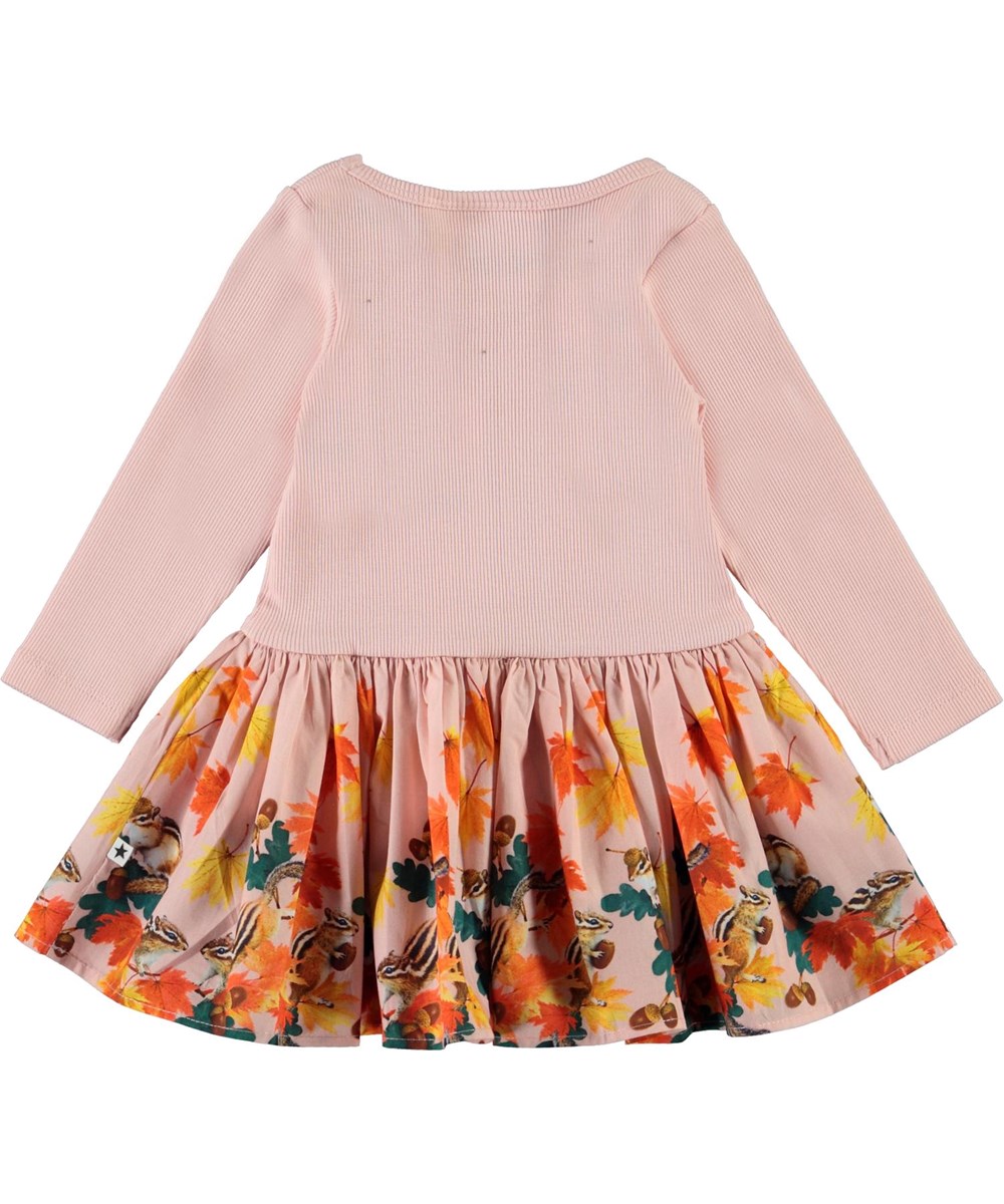 Candi - Chipmunks_Baby - Öko rosa Babykleid mit Eichhörnchenabdruck