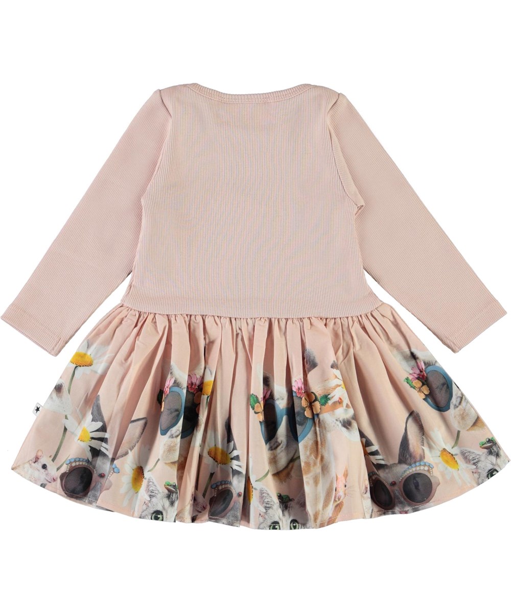 Candi - With Friends - Rosa Babykleid mit Ripp und Tieren