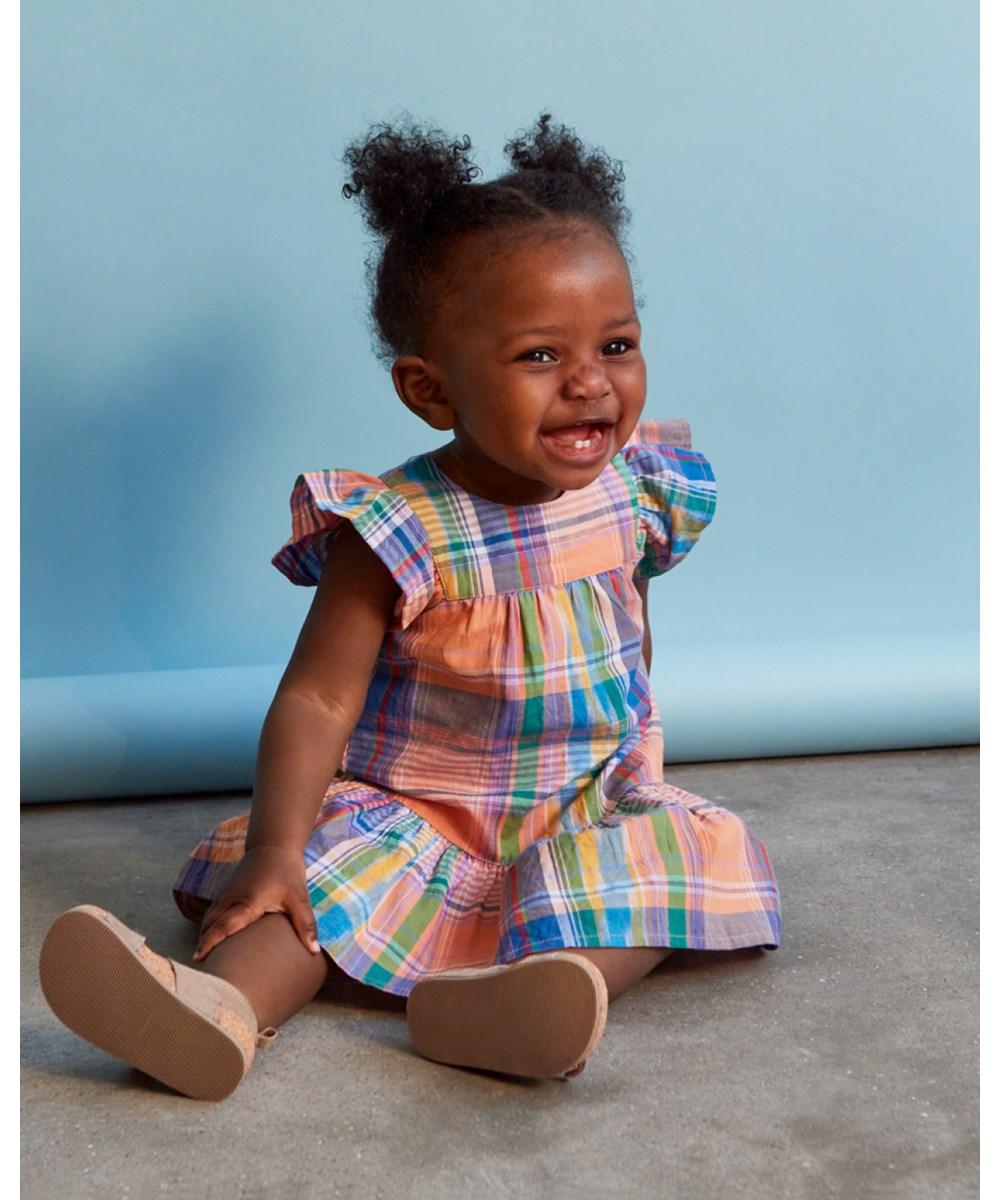 Carolle - Multi Ikat - Mehrfarbig kariertes Babykleid