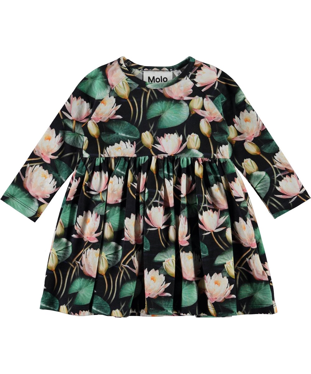 Charmaine - Water Lilies - Öko-Babykleid mit Aquarelldruck
