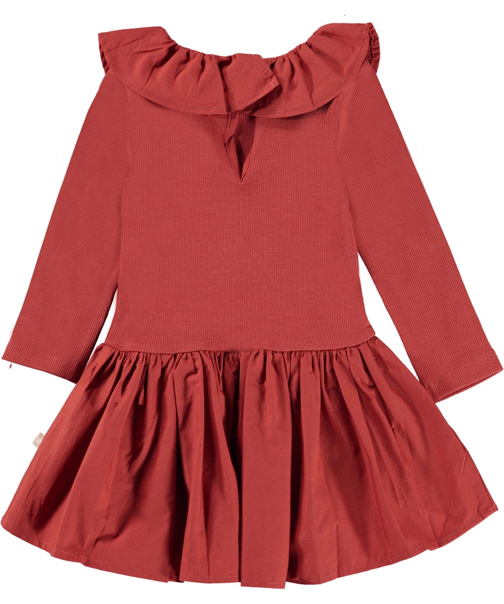 Crystala - Red Ochre - Rotes Öko-Babykleid